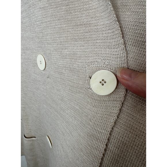 The Row Chopok Cream Double Breasted Wool & Silk Cardigan Sweater Jacket L - Picture 4 of 13